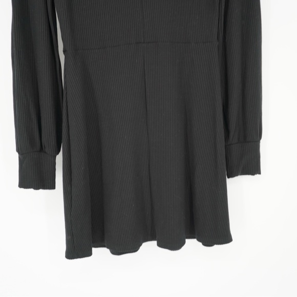 Reformation Jeans Linah Mini Fit and Flare Dress Black Puff Shoulders Small - Picture 11 of 13